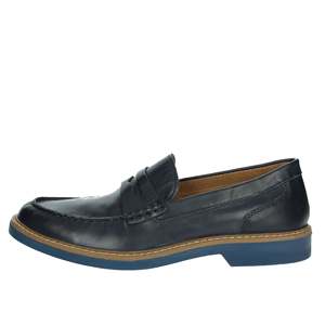 Mocassins pour homme Imac en cuir bleu à semelle épaisse, chaussures décontractées - Product Image 1