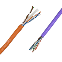 Kabel LAN UTP Cat6 Kecepatan Tinggi OEM, Kabel Ethernet Cat 6 Tembaga Padat 23awg 4pr PVC LSZH 305m Kabel Jaringan Dalam Ruangan