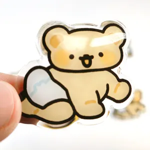 custom liquid blank print gold foil halloween acrylic anime keychain supplier