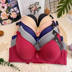 2811 # 38-44C señoras de gran tamaño Sexy ajustado soporte de pecho reúne sujetador fino suave raya moda Joker ropa interior-venta al por mayor - Product Image 2