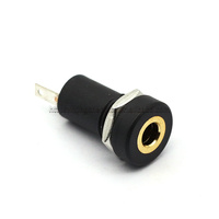 Jack Audio Mono 3.5mm 2Pin Soket Audio 2 Kutub Hitam Panel Mount Berlapis Emas Dengan Mur Soket Headphone PJ-392A PJ392A