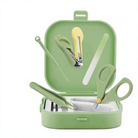 Kit de Soins des Ongles Portable pour Bébé 5-en-1 avec Étui de Rangement – Outils Sûrs pour Manucure et Nettoyage des Oreilles du Nouveau-né