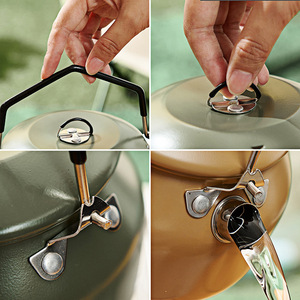 Outdoor Kettle 304 Stainless Steel 1-2L Portable Ultralight Camping Picnic Cooking - Product Image 3