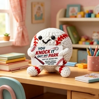 Peluche de baseball au crochet en gros, jouet en peluche tricoté pour le soutien émotionnel, amigurumi, cadeau pour les fans de sport, décoration d'équipe