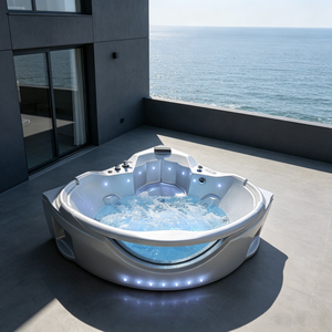 Baignoire d'angle en acrylique de style européen, sur mesure, avec jets de massage, bain à remous, jacuzzi pour salle de bain, à vendre - Product Image 5
