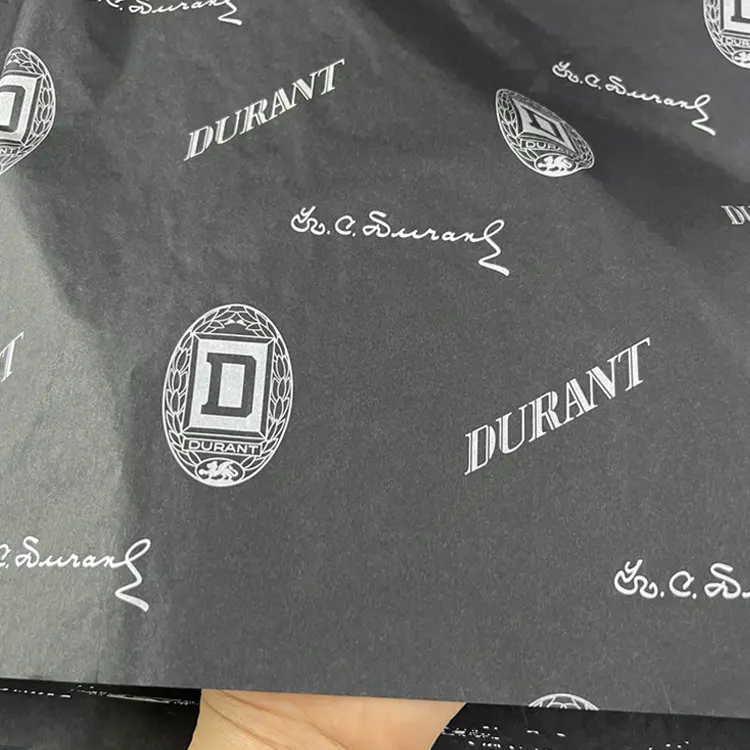 Stampa di colore nero bianco Logo del marchio carta da regalo abbigliamento carta velina personalizzata