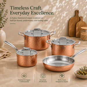 Hammered <strong>Copper</strong> Stainless Steel Cookware <strong>Set</strong> <strong>Saucepan</strong> Stockpot Frying Pan With Glass Lid Induction Kitchen Cooking Pot <strong>Set</strong> - Product Image 4