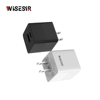 Chargeur rapide WISESIR 33W GaN à double port Type-C USB PD 3.0 PPS QC4.0 OTP compact 5V/3A 9V/2A 12V/2.5A Adaptateur secteur