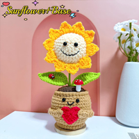 2026 Plante en pot au crochet, Tournesol Cœur Rose, Plante positive émotionnelle, Cadeau de remise de diplôme, Merci de m'avoir aidé à grandir
