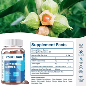 Gummies OEM <span class=keywords><strong>Ashwagandha</strong></span> + Vitamine <span class=keywords><strong>D</strong></span> |   Relaxation, <span class=keywords><strong>d</strong></span>étente et récupération (60 unités) - Product Image 3