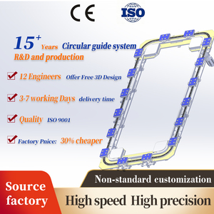 Système <span class=keywords><strong>de</strong></span> monorail à rail courbé Zhenji V50mm, guidage 80kg, convoyeur circulaire pour ligne d'assemblage <span class=keywords><strong>de</strong></span> modules ECU - Product Image 5
