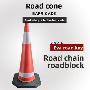 Qianhao <span class=keywords><strong>Parking</strong></span> Cônes de sécurité routière Espace-Blanc Rouge Noir Caoutchouc 70cm 4kg <span class=keywords><strong>Anneau</strong></span> de poignée supérieure 20lb Capacité de charge 1 an - Product Image 3