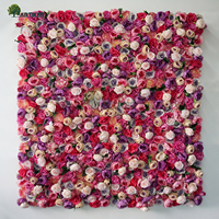 Tissu artificiel en soie rose et vert, personnalisé de haute qualité ou standard, décoration florale pour mur floral