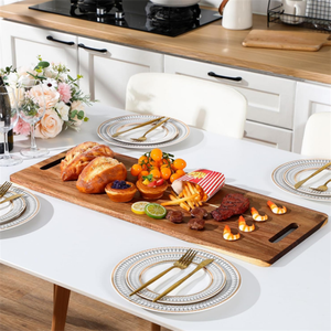 Hình chữ nhật Keo Gỗ charcuterie bảng bằng gỗ tự nhiên phục vụ Platter với xử lý - Product Image 4