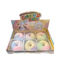 2026 Tiktok Viral Crispy Donut Squeeze Ball TPR Realistic Texture Macaron Color Squishy Stress Relieving Crackle Sensation