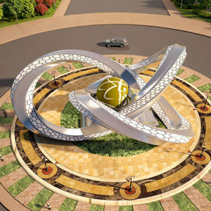 ประติมากรรมสแตนเลสขนาดใหญ่ Senzhao งานศิลปะตกแต่งสวนสมัยใหม่แบบสั่งทำ - Product Image 1