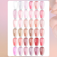 BORN PRETTY PRO Kit de Vernis à Ongles Semi-Permanent Neutres et Transparents 15ml, 36 Couleurs, Sans HEMA, Style Coréen, French Jelly, Nude Rose, Set de Gels
