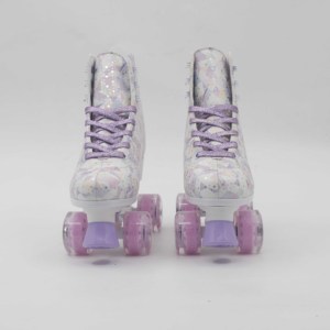 <span class=keywords><strong>Patines</strong></span> de Cuero PU - <span class=keywords><strong>Patines</strong></span> de Cuatro Ruedas Ajustables de Primera Calidad con Ruedas Luminosas y Rodamientos ABEC-7 para Mujeres y Niños - Product Image 2