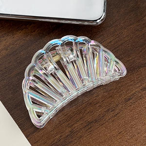 Nouvelle pince à cheveux demi-cercle colorée de 7,2 cm, pince à cheveux creuse en plastique, accessoires pour cheveux pour femmes - Product Image 6