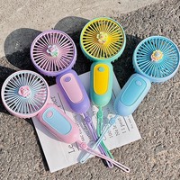 Mini ventilateur portable USB de poche de dessin animé mignon avec lanière ventilateurs de cils de batterie rechargeables de refroidissement d'été pour une utilisation en voiture