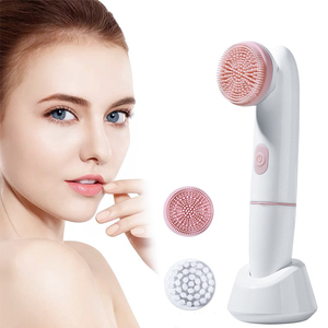 Ensemble <span class=keywords><strong>de</strong></span> masseur facial électrique Portable têtes <span class=keywords><strong>de</strong></span> brosse en Silicone souple pour brosses exfoliantes pour le visage à Pores profonds pour une utilisation en voiture domestique - Product Image 1