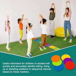 12 Color Digital Educational Carpet Markers Self-<b>Adhesive</b> Fastener Fabric Nylon Classroom Circles Spots Sit <b>Hook</b> Loop Tapes - Product Image 3