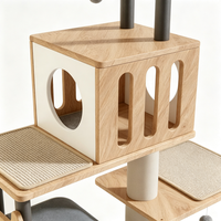Arbre à chat moderne de luxe, tour d'escalade pour chat d'intérieur, griffoir en peluche, maisonnette pour chat, jouet en sisal, 5 niveaux, 144,5 cm, en carton