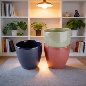 กระถางดอกไม้เซรามิกเคลือบเงาขนาดเล็กราคาประหยัด-ชุดเพาะชำ ทนทานและเป็นมิตรกับสิ่งแวดล้อม - Product Image 1