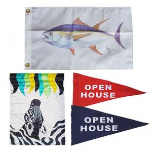 Banderas Impresas Personalizadas de Fabricante Directo, Publicidad Exterior para Días Festivos, Poliéster 3x5, Impresión de Logotipo Personalizado - Product Image 1