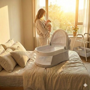 Cuna Eléctrica Multifuncional para Bebés, Cuna de Cabecera Versátil, Cuna con Móvil de Juguetes - Product Image 6