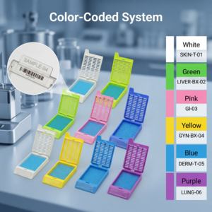 Casetas de Inserción de Tejidos de Grado Médico PP con Almohadillas de Espuma para Biopsias, Codificadas por Colores, Suministros y Herramientas de Laboratorio de Histología y Patología - Product Image 4