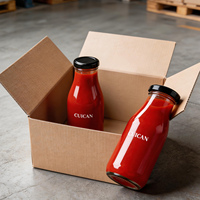 Bouteille en verre vide pour ketchup, sauce chili, mayonnaise, 200ml, 250ml, 500ml, 1L – Échantillon gratuit fourni par le fabricant