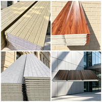 Matériaux de construction, panneau sandwich isolé en PU à relief de briques verticales longues blanc argenté, stock direct usine