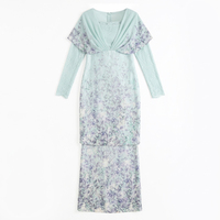 Nouvelle Collection : Robe Musulmane Moderne pour Femme avec Imprimé Floral Élégant et Dentelle – Vente en Gros