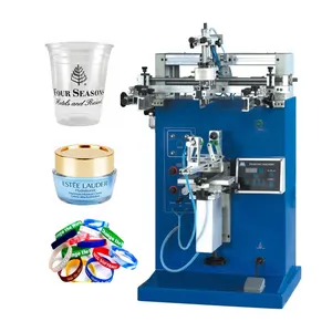 Cylindrical New Screen Printers Multicolor Screen Printing Machine For Milk Tea Paper Cup Silicone Bracelet