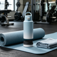 Gobelet isotherme 32oz 40oz en acier inoxydable à double paroi avec compartiment de rangement pour collations et couvercle magnétique