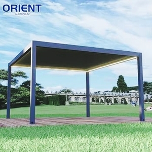 Pergola motorisée en aluminium à toit à lamelles, avec revêtement fluorocarboné anti-corrosion, pour valoriser la valeur des villas et des espaces extérieurs - Product Image 1