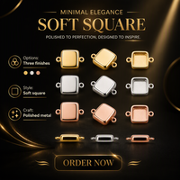 Composants de fermoirs carrés souples personnalisés en métal doré pour la fabrication de colliers et bracelets