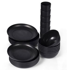 16PCS BPA Free College Dorm <b>Dinnerware</b> Dishes Kitchen Wheat Straw Plates and Bowls <b>Dinnerware</b> Sets - Product Image 5
