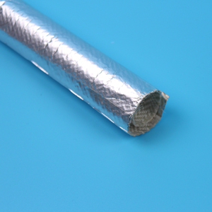 Escudo térmico Reflectante <span class=keywords><strong>Aluminio</strong></span> <span class=keywords><strong>trenzado</strong></span> Escudo reflectante Calor Manga de gestión de cables de fibra de vidrio Manga de fibra de vidrio aluminizada - Product Image 5