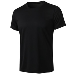 T-shirts noirs unis personnalisables pour hommes – Vêtements d'été avec impression de logo sur mesure pour votre marque – Livraison rapide - Product Image 1