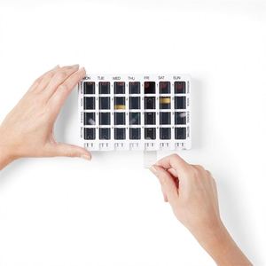 Pill Box <b>7</b> Days Medicine <b>Tablets</b> Holder Dispenser Pills Organizer 28 Compartments Plastic Pill Box - Product Image 2