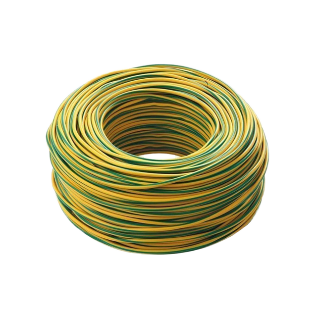 Solid Single Electric Wire Cable 1.5mm Yellow Green 100m Coil for Building Use Tinned Copper PVC Insulated 600V CCC CE for 10