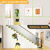 Niveau laser industriel à faisceau vert 16 lignes, rechargeable, rotatif, auto-nivelant 2H&2V 360° pour murs et sols, lignes croisées, garantie 1 an