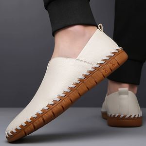 Zapatos Casuales de Cuero para Hombre, Sin Cordones, Suaves, Antideslizantes, Cómodos, Transpirables, con Suela Versátil, Diseño Moderno y a la Moda - Product Image 1