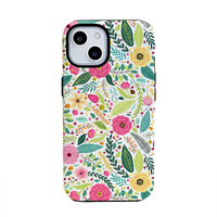 Coque de Téléphone à Double Couche en Film de Sublimation avec Motif Floral pour Apple iPhone 16 15 11 12 13 14 Pro Max 7 8 Plus