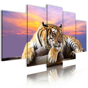 Peinture sur toile murale en gros, motif tigre contemplant la distance, décoration intérieure, vente chaude - Product Image 1