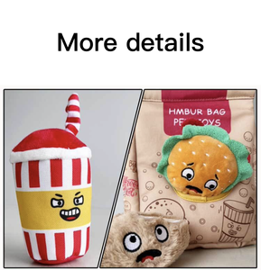 Giocattoli Sonori per Cani, Giochi Interattivi da Inseguire e Masticare, Set di Giocattoli Sonori a Forma di Hamburger - Product Image 4