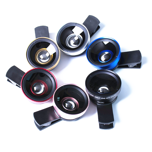 2022 Universal Clip on Cell Phone Camera Lenses 0.45x Super Wide Angle Macro Lens for iPhone & Android Lens Kit