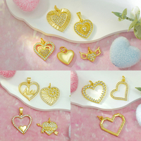 Breloques Cœur en Émail Coloré, Pendentifs Cœur en Laiton Plaqué Or 18K, Bijoux d'Amour pour Femme, Cadeau pour Fabrication de Colliers DIY